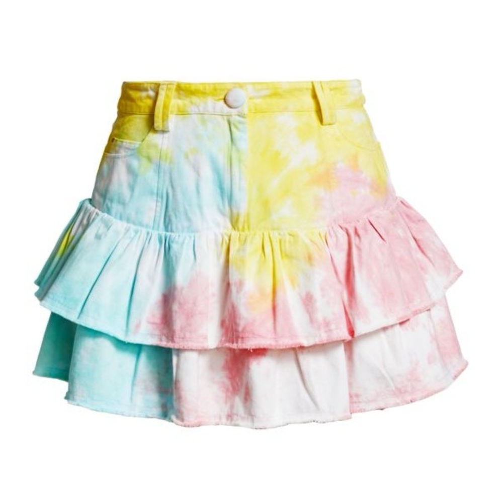 LoveShackFancy Tie-Dyed Mini Skirt - size 0